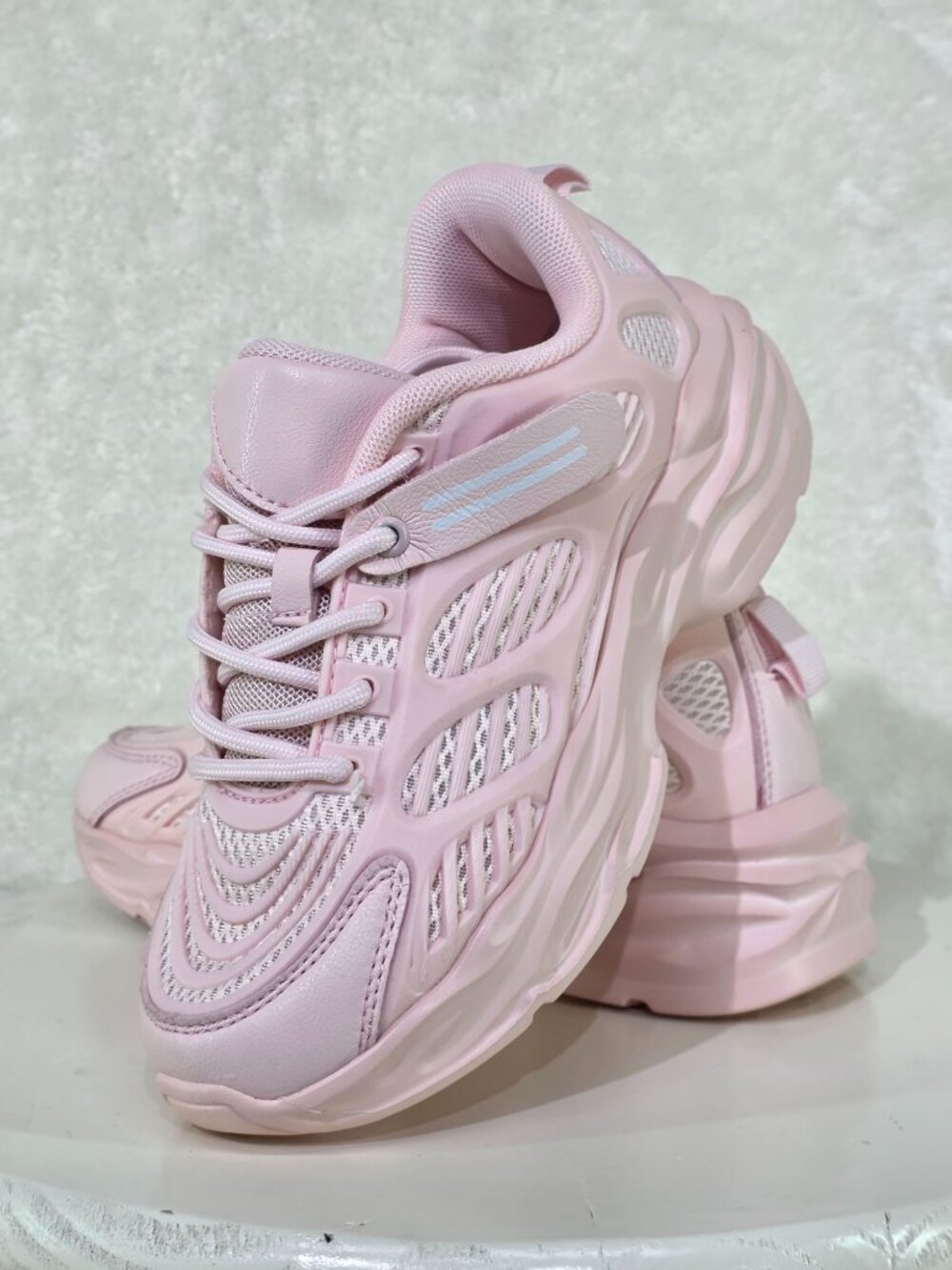 Sophie Rhinestone 3/4" Platform Sneakers in  Baby Pink